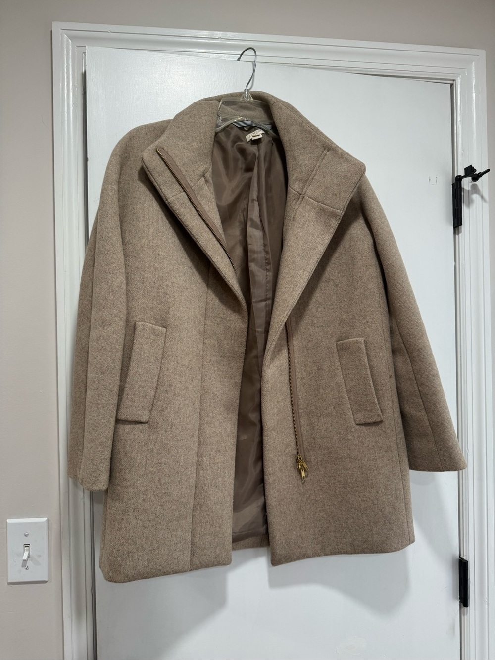 J. Crew Taupe Wool Blend Pea Coat